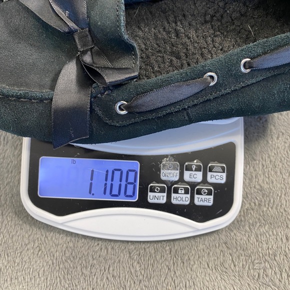 Vionic Alice Moccasin Loafers Womens 8 Black Suede Faux Fur Satin Bow Driving - Picture 10 of 10